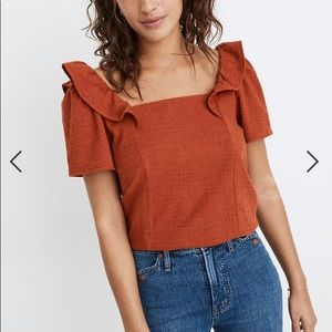 Burnt/rust orange Madewell top